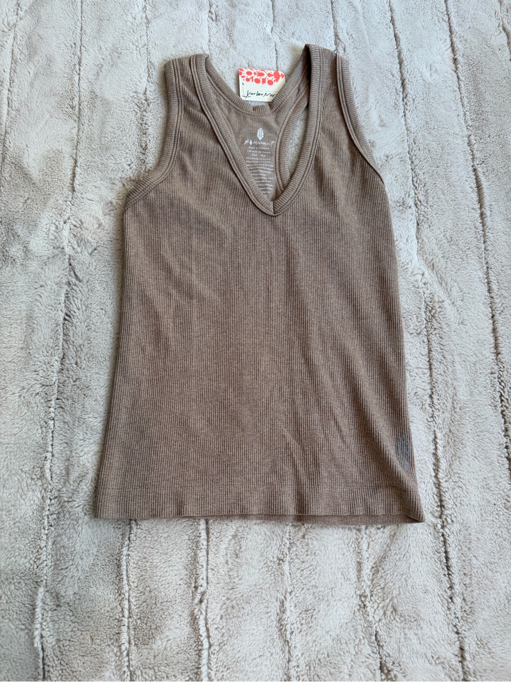 Free People X Barry’s Ribbed Racerback Tank, Sand, Size XS/S